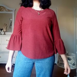 W5/Anthropologie  Swiss dot blouse